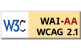 遵守2A級無障礙圖示，萬維網聯盟（W3C）- 無障礙網頁倡議（WAI） Web Content Accessibility Guidelines 2.1